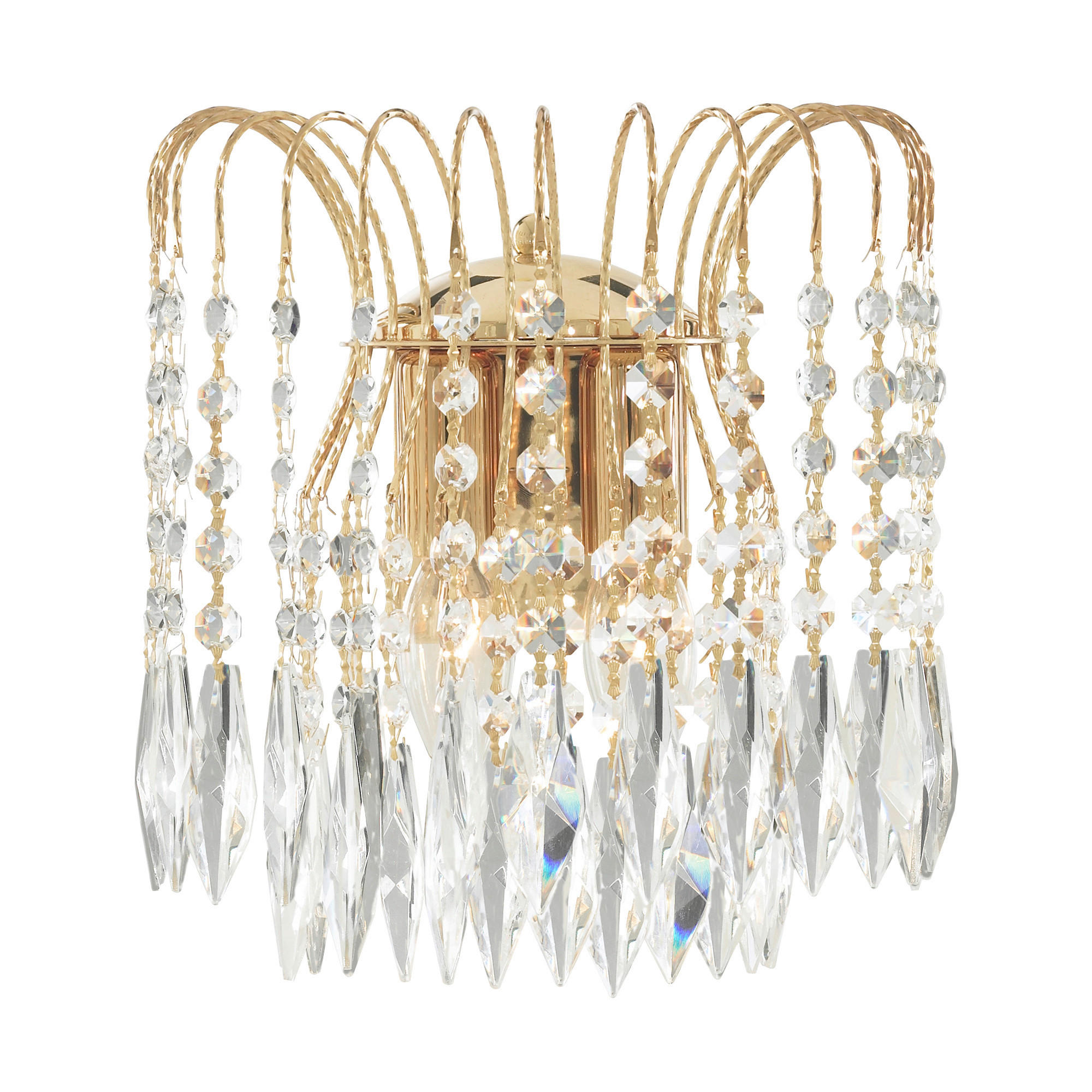 WANDLEUCHTE 25/26 cm   - Klar/Goldfarben, Design, Glas/Metall (25/26cm)