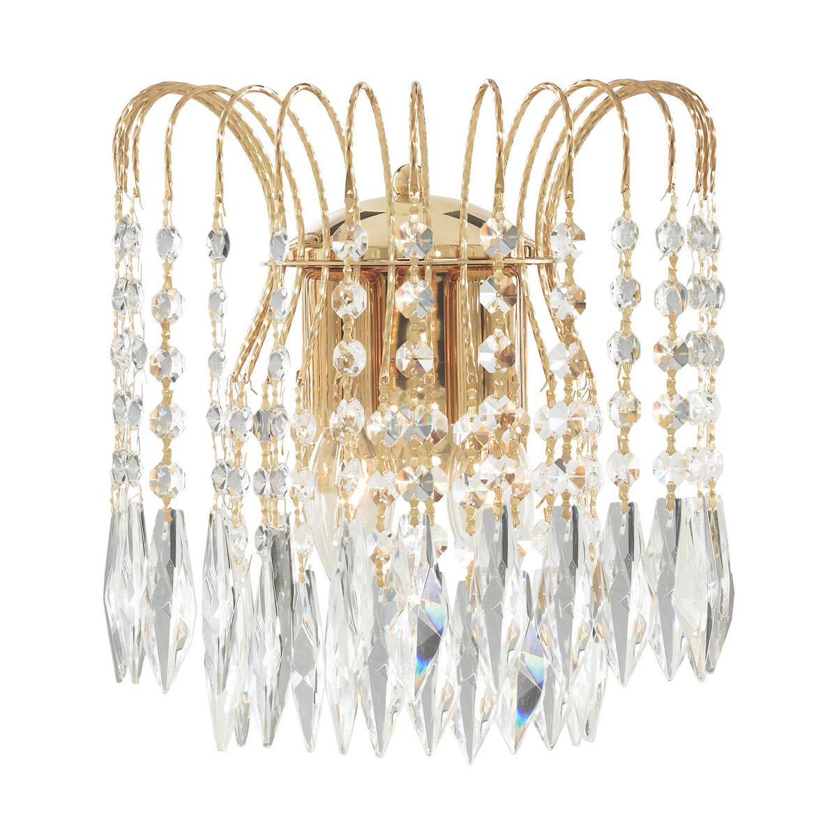 VÄGGLAMPA Waterfall 25/26 cm   - klar/guldfärgad, Design, metall/glas (25/26cm)