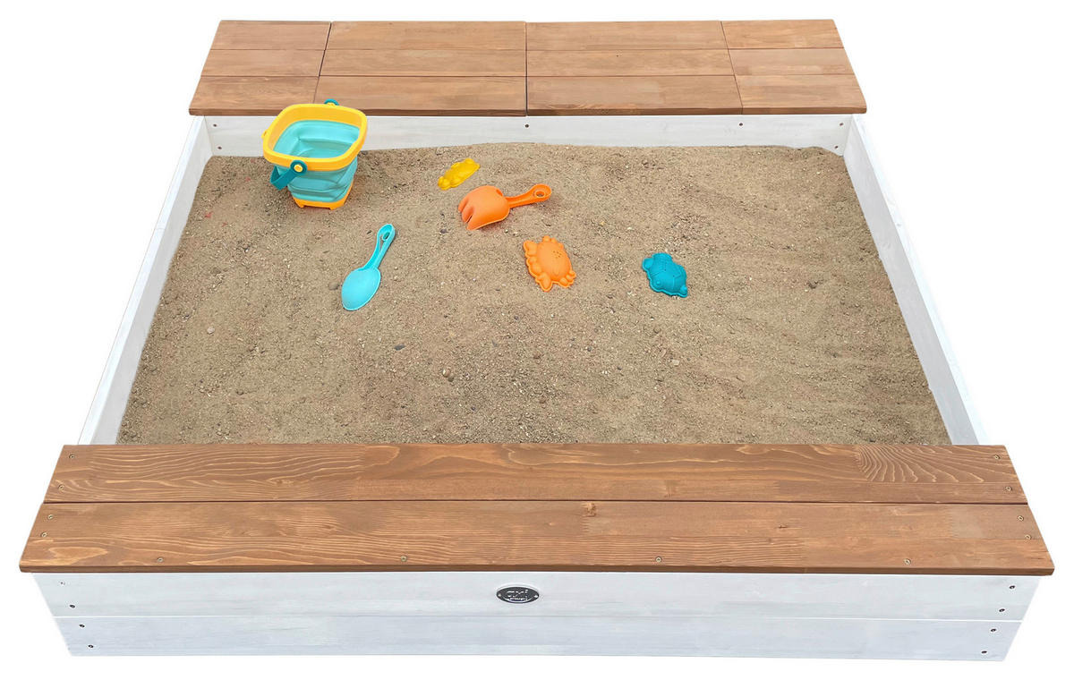 SANDKASTEN  - Braun/Weiß, KONVENTIONELL, Holz (117/18,7/119cm) - Ambia Garden