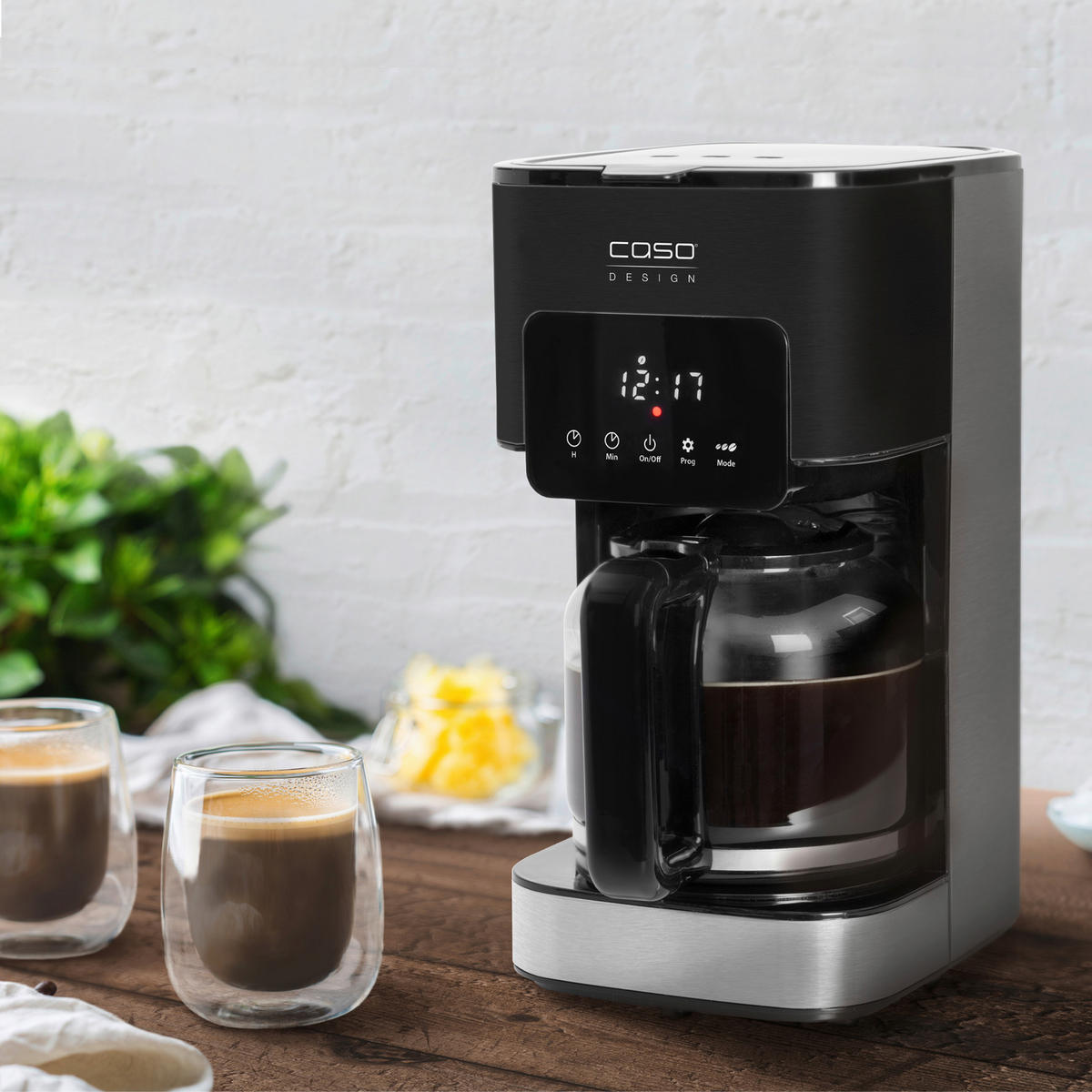 FILTERKAFFEEMASCHINE Taste & Style  - Silberfarben/Schwarz, Basics, Glas (17/32,5/24,5cm) - CASO Design