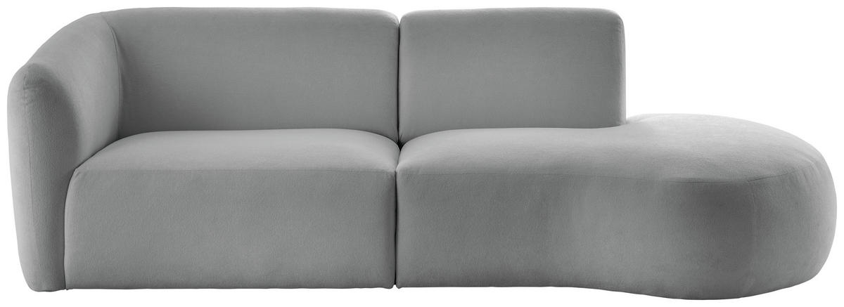 ECKSOFA in Mikrofaser Silberfarben  - Silberfarben/Schwarz, Modern, Kunststoff/Textil (238/107cm) - Livetastic