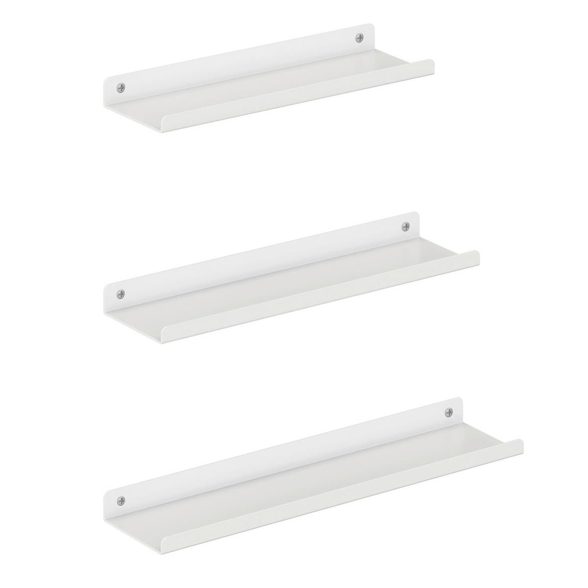 WANDREGALSET Weiß  - Weiß, Basics, Metall (40/2,5/9,5cm)