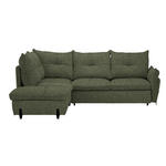 ECKSOFA in Bouclé Olivgrün  - Schwarz/Olivgrün, Design, Textil/Metall (220/250cm) - Xora