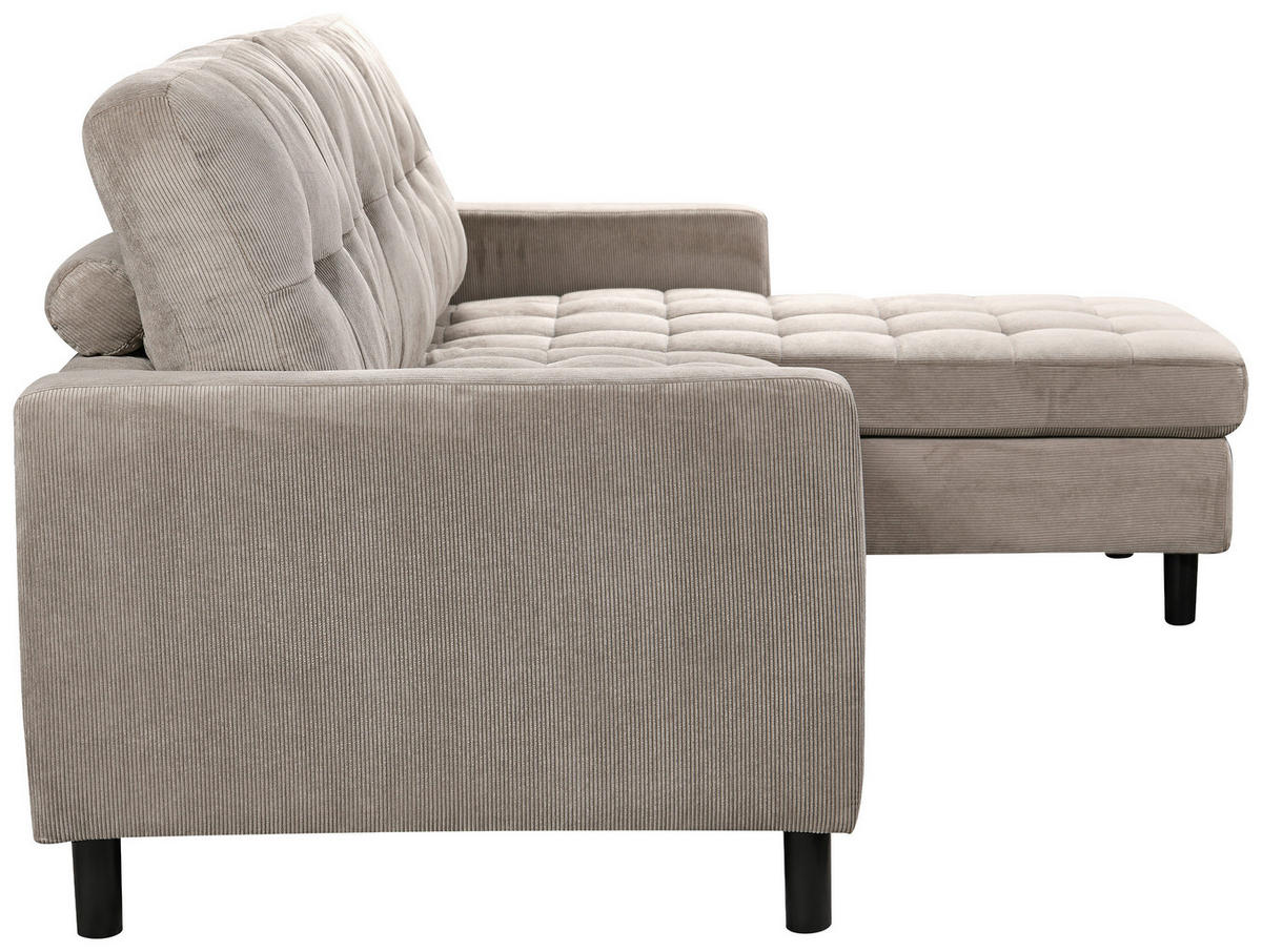 ECKSOFA ARDEN Hellgrau Struktur Rückenkissen  - Hellgrau/Schwarz, Design, Kunststoff/Textil (231/153cm) - MID.YOU