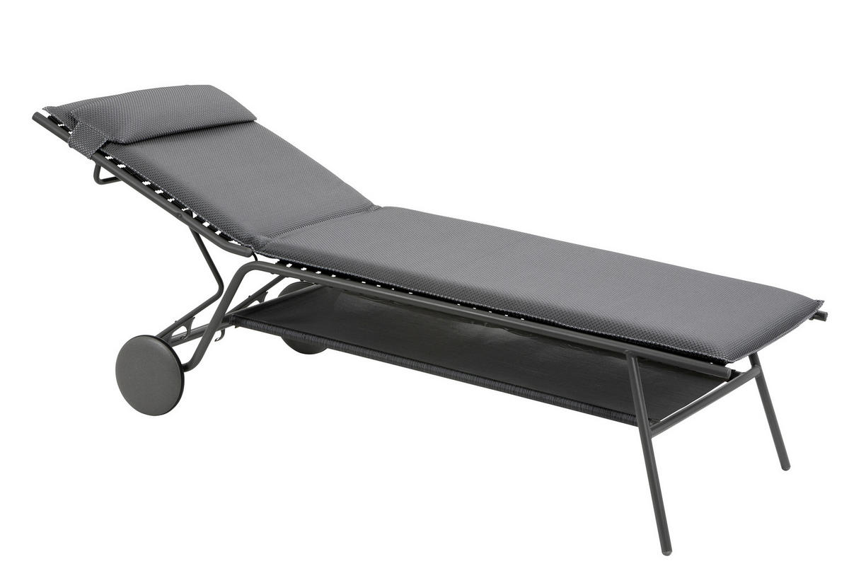 GARTENLIEGE 80/48/200 cm  - Grau, Basics, Textil/Metall (80/48/200cm) - Lafuma Mobilier