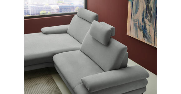 ECKSOFA  in Chenille, Flachgewebe Grau  180/284 cm  - Schwarz/Grau, Design, Textil/Metall (180/284cm) - Dieter Knoll