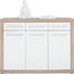 KOMMODE Sonoma Eiche, Weiß - Silberfarben/Weiß, Design, Holzwerkstoff/Kunststoff (137/103/40cm) - Boxxx