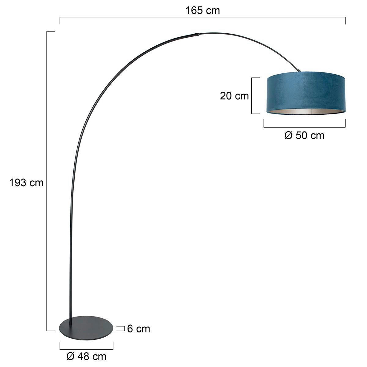 STEHLEUCHTE - Blau/Schwarz, Trend, Textil/Metall (50/240/230cm)