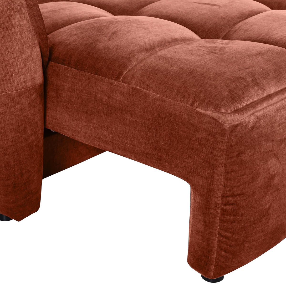 SCHLAFSOFA in Flachgewebe Rostfarben  - Rostfarben/Schwarz, Konventionell, Kunststoff/Textil (250/70/118cm) - MID.YOU