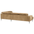 ECKSOFA Hellbraun Chenille Kopfteilverstellung, Sitztiefenverstellung  - Hellbraun/Schwarz, Design, Textil/Metall (307/243cm) - Xora
