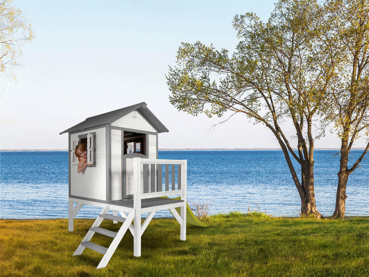 SPIELHAUS LODGE XL  - Weiß/Grau, KONVENTIONELL, Holz (167/240/189cm) - Ambia Garden