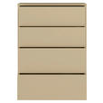 KOMMODE , 75/99/35 cm, 4 Schublade(n)  - Silberfarben/Hellgelb, Trend, Holzwerkstoff/Kunststoff (75/99/35cm) - Carryhome