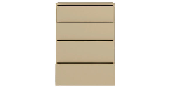 KOMMODE , 75/99/35 cm, 4 Schublade(n)  - Silberfarben/Hellgelb, Trend, Holzwerkstoff/Kunststoff (75/99/35cm) - Carryhome