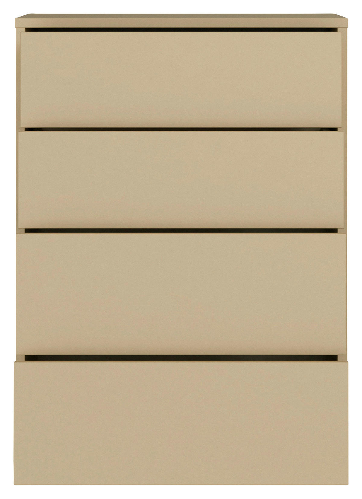 KOMMODE , 75/99/35 cm, 4 Schublade(n)  - Silberfarben/Hellgelb, Trend, Holzwerkstoff/Kunststoff (75/99/35cm) - Carryhome
