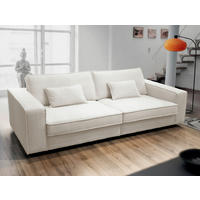 POHOVKA BIG SOFA, plast, textil, kompozitní dřevo, krémová - černá/krémová, Konvenční, kompozitní dřevo/textil (273/74/110cm) - Livetastic