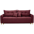 SCHLAFSOFA in Webstoff Dunkelrot  - Eichefarben/Dunkelrot, Design, Holz/Textil (227/98/113cm) - Carryhome