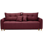 SCHLAFSOFA in Webstoff Dunkelrot  - Eichefarben/Dunkelrot, Design, Holz/Textil (227/98/113cm) - Carryhome