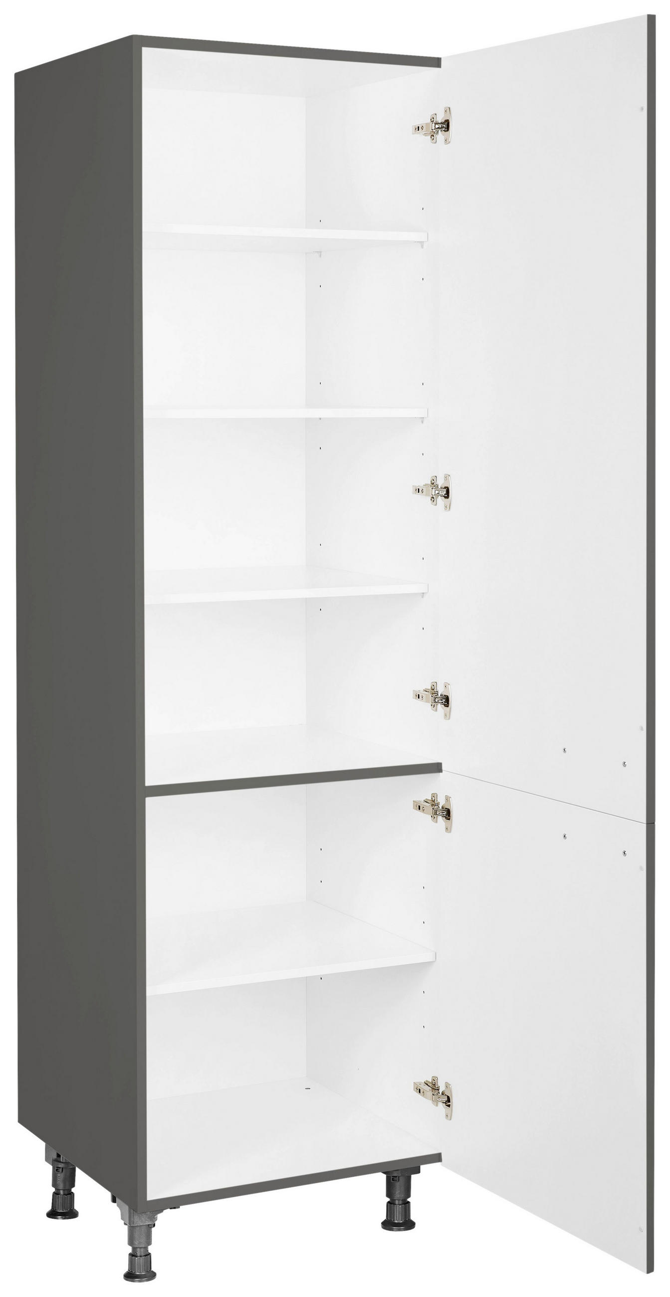 GESCHIRRSCHRANK 60/216,6/58 cm  in Schieferfarben  - Schieferfarben/Edelstahlfarben, MODERN, Holzwerkstoff/Metall (60/216,6/58cm) - Nobilia