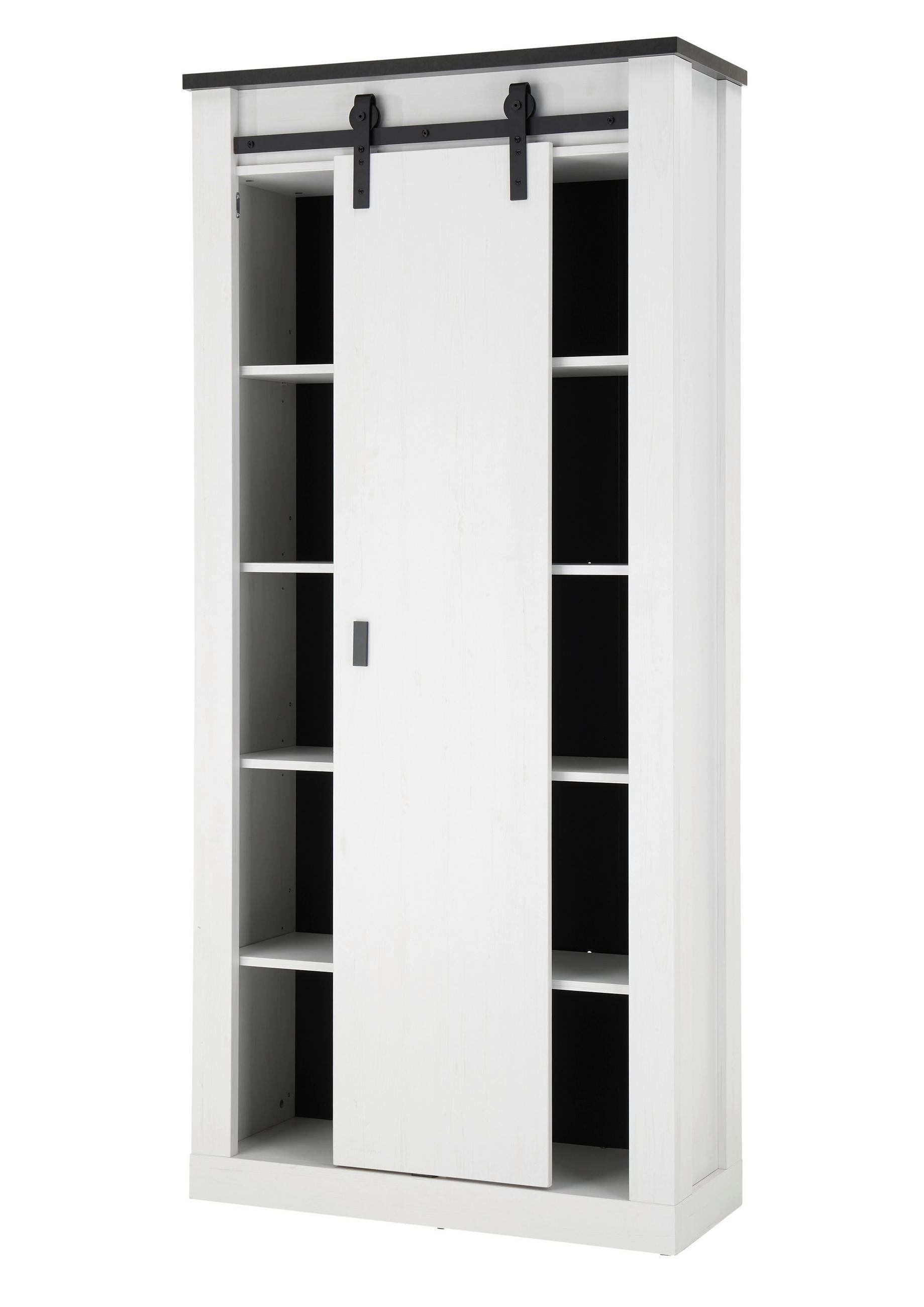 GARDEROBENSCHRANK  in 93/201/38 cm  - Anthrazit/Schwarz, Design, Holzwerkstoff/Metall (93/201/38cm) - Modante