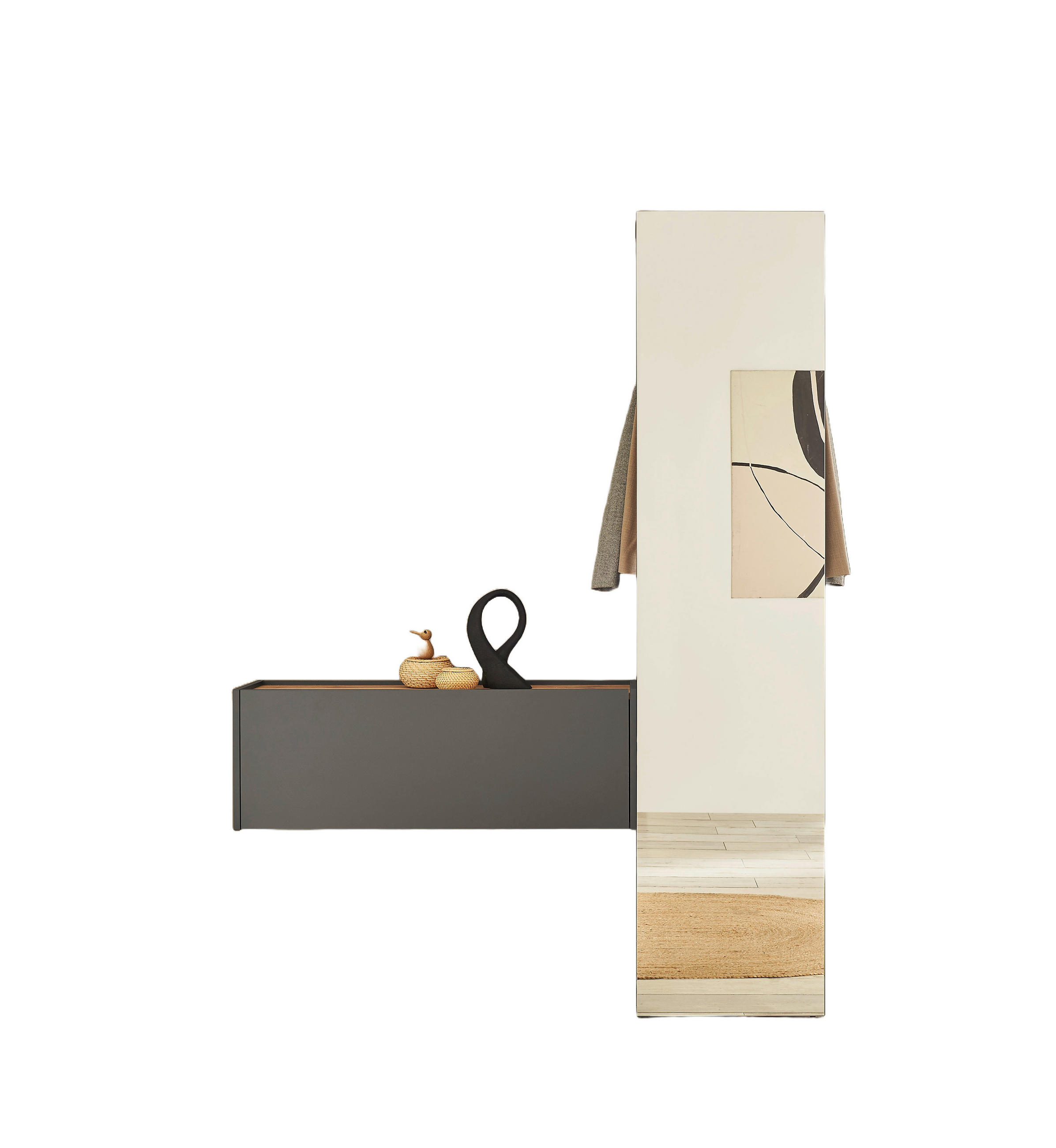 GARDEROBE 2-teilig  in 150/200/30 cm  - Anthrazit/Eiche Wotan, Design, Holzwerkstoff (150/200/30cm) - Modante