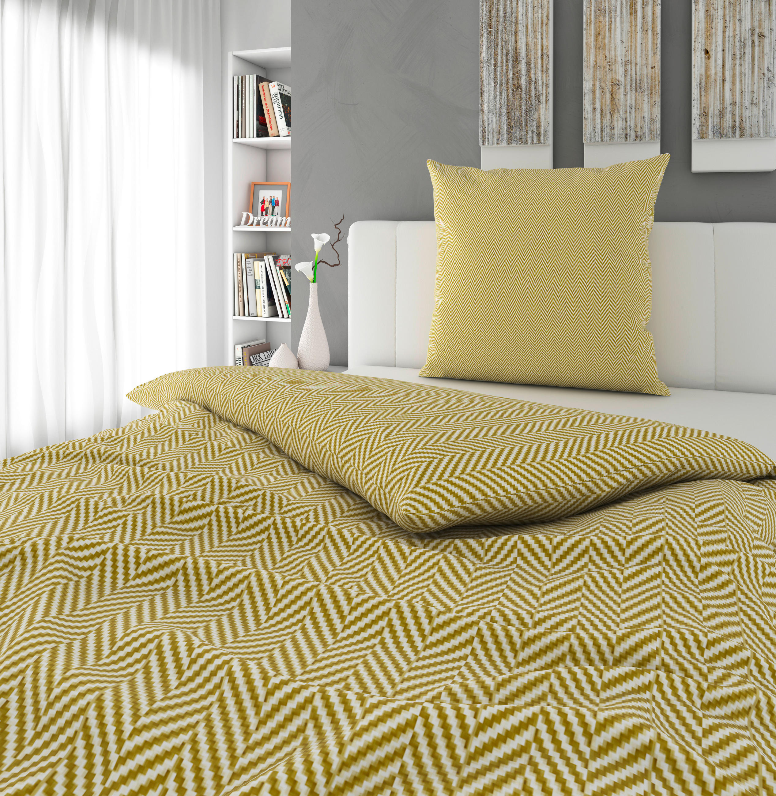 BETTWÄSCHE Flanell 140/220 cm  - Weiß/Grau, Textil (140/220cm) - Novel