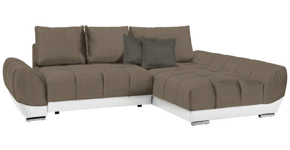 ECKSOFA in Weiß, Dunkelbraun, Hellbraun  - Hellbraun/Dunkelbraun, MODERN, Textil/Metall (290/192cm) - Carryhome