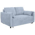 SCHLAFSOFA Chenille Hellblau  - Schwarz/Hellblau, KONVENTIONELL, Kunststoff/Textil (161/90/108cm) - Carryhome