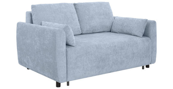 SCHLAFSOFA Chenille Hellblau  - Schwarz/Hellblau, KONVENTIONELL, Kunststoff/Textil (161/90/108cm) - Carryhome