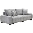 BIGSOFA Chenille Hellgrau  - Dunkelbraun/Hellgrau, KONVENTIONELL, Kunststoff/Textil (250/100/90cm) - Carryhome