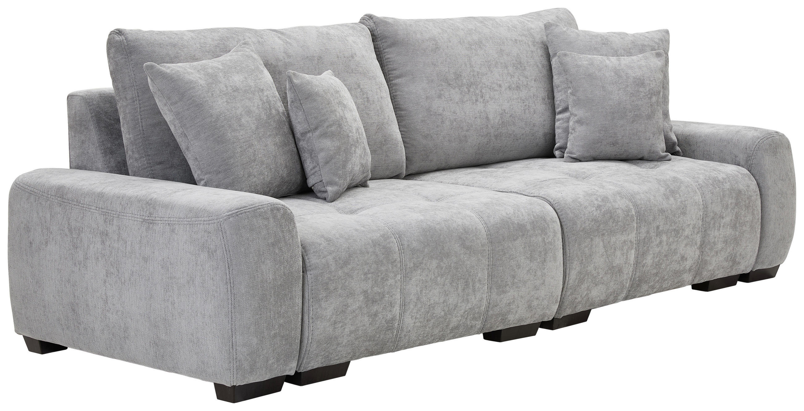 Thumbnail - Carryhome Bigsofa, Hellgrau, Textil, 3-Sitzer, Füllung: Hohlfaser, Schaumstoffflocken, 250x100x90 cm, Rücken echt, Wohnz...