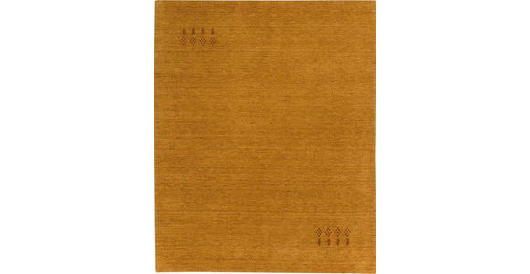 Wollteppich 40/60 cm Orange, Dunkelgelb, Bernsteinfarben, Currygelb - Currygelb/Bernsteinfarben, Basics, Textil (40/60cm) - Esposa