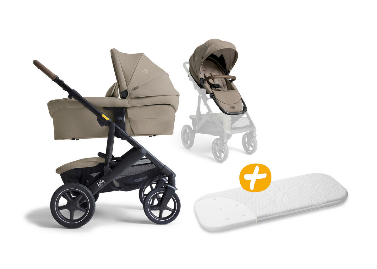 KINDERWAGENSET  Vinca 2in1  Sandstone  - Sandfarben/Schwarz, Basics, Textil/Metall (65/109/97cm) - JOIE SIGNATURE