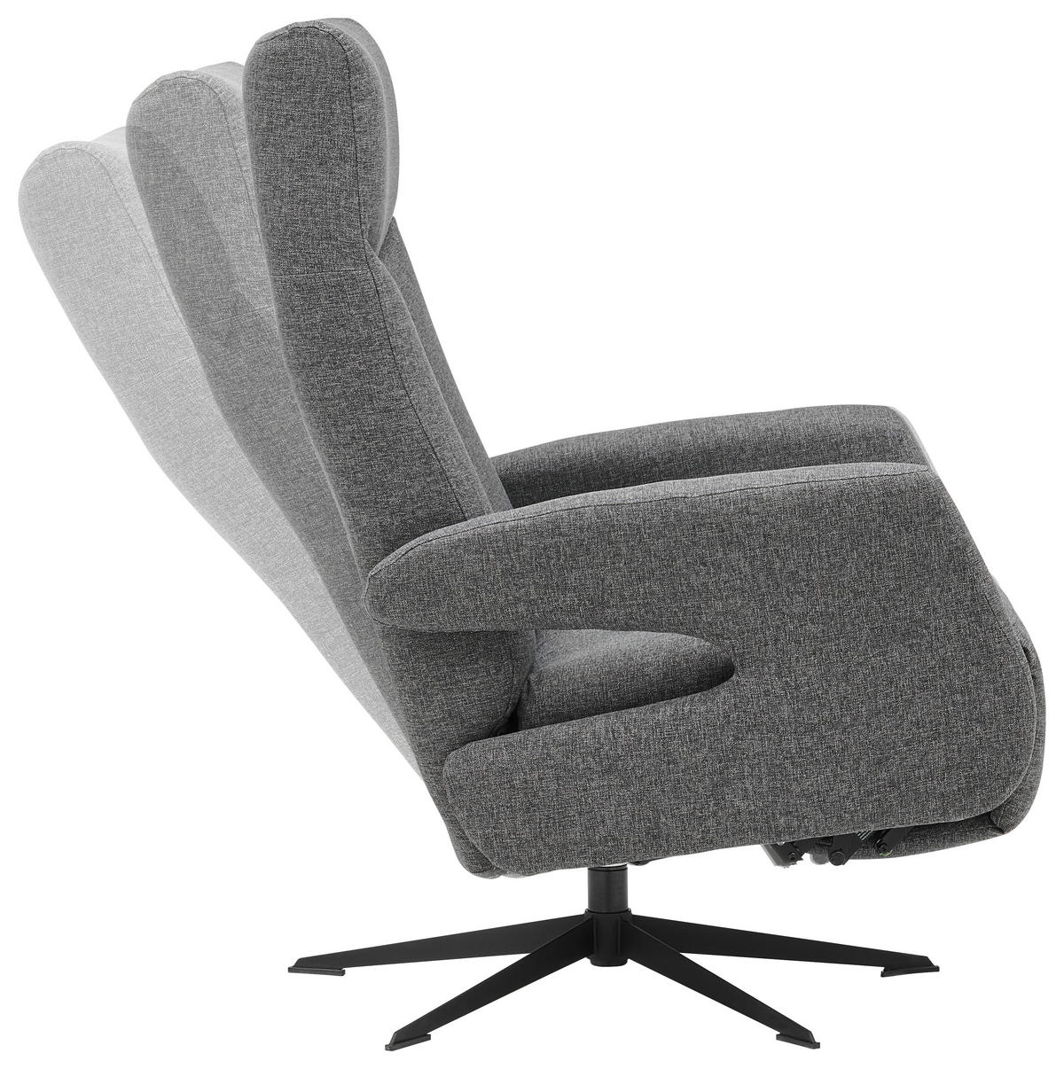 RELAXSESSEL in Textil Anthrazit  - Anthrazit/Schwarz, Design, Textil/Metall (74/105/82cm)