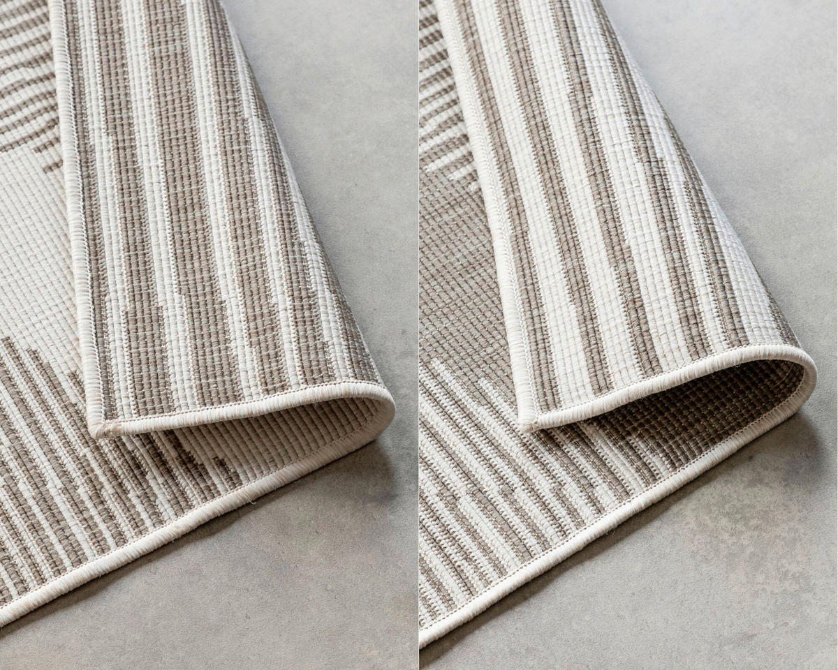 OUTDOORTEPPICH 80/150 cm Gemini Cappuccino, Weiß  - Weiß/Cappuccino, Design, Kunststoff (80/150cm) - Hanse Home
