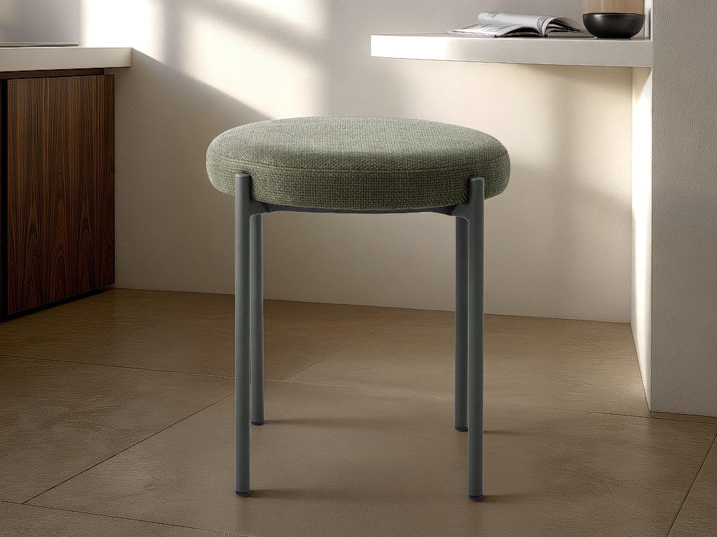 HOCKER Webstoff Olivgrün  - Olivgrün, Basics, Textil/Metall (43,5/48/43,5cm) - Xora