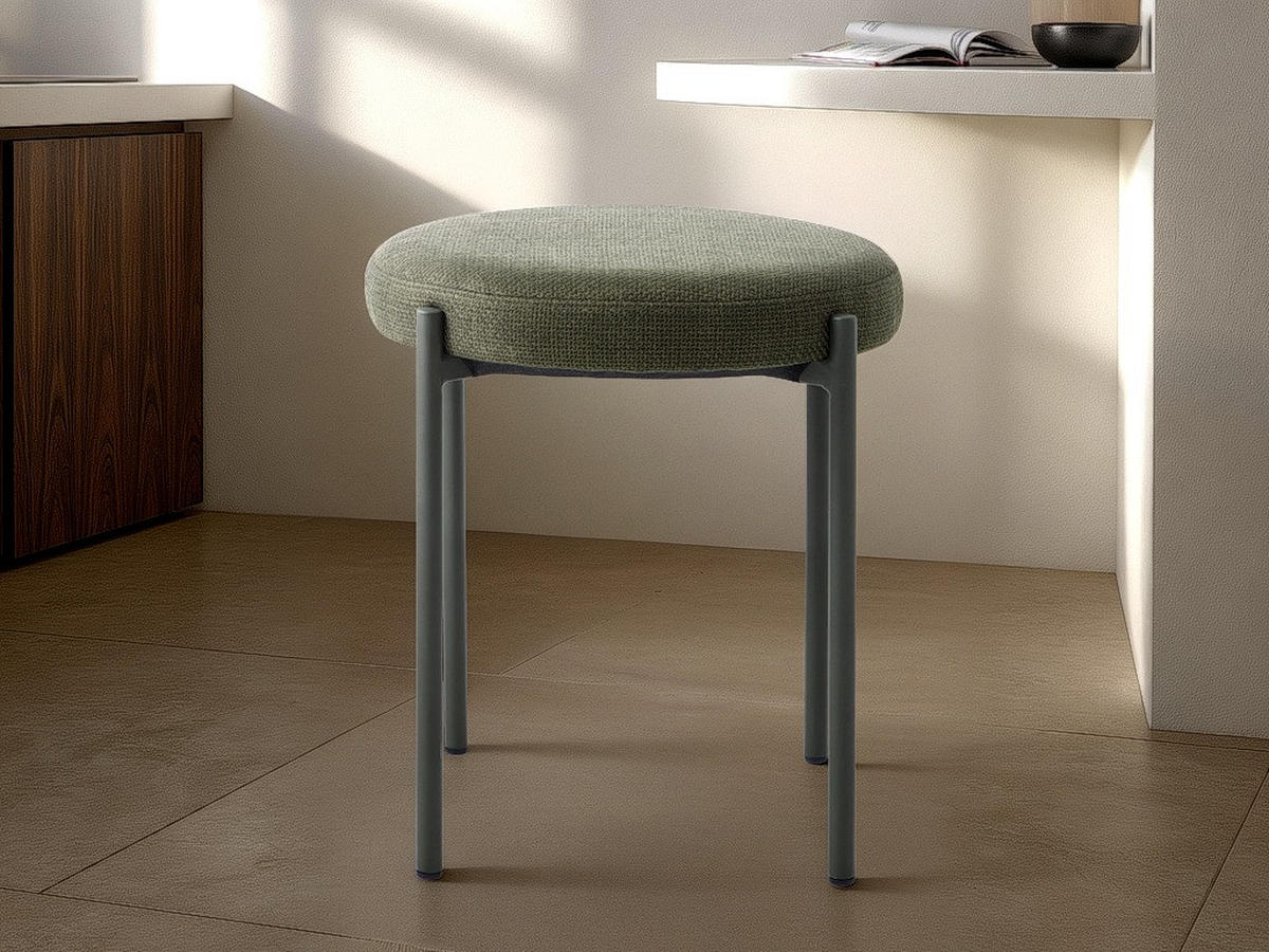 HOCKER Webstoff Olivgrün  - Olivgrün, Basics, Textil/Metall (43,5/48/43,5cm) - Xora