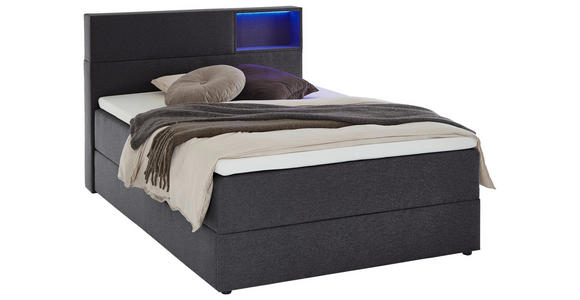 BOXSPRINGBETT 140/200 cm,  in Anthrazit  - Anthrazit/Schwarz, Design, Holz/Textil (140/200cm) - Xora