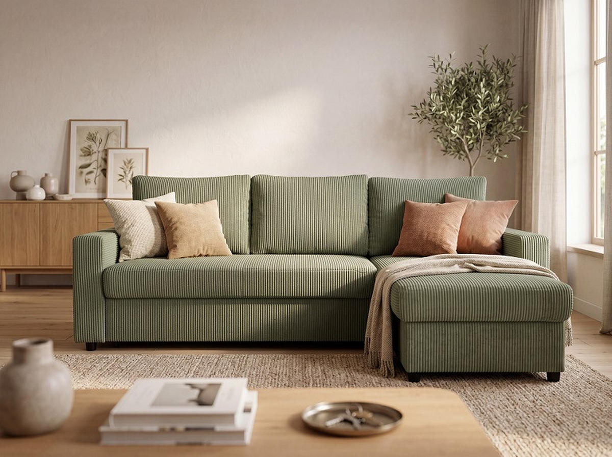 KUTNA GARNITURA drvo, tekstil    - Moderno, drvo/tekstil (230/160/88cm) - Ti'me