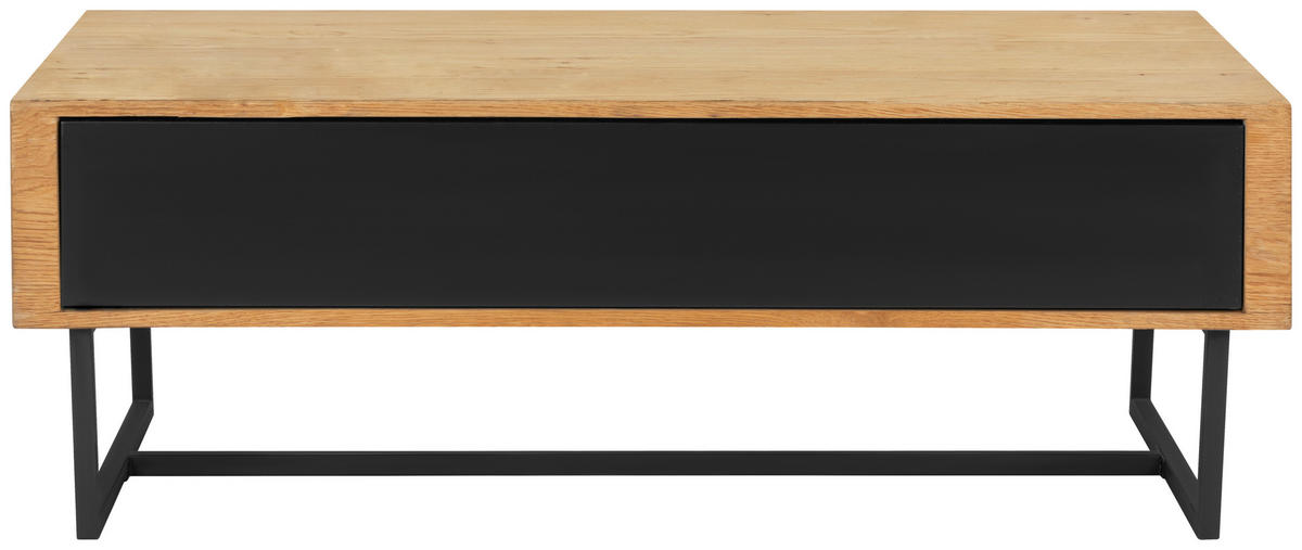 COUCHTISCH Eiche furniert 110/60/40 cm rechteckig Naturfarben, Schwarz  - Schwarz/Naturfarben, Design, Holz/Holzwerkstoff (110/60/40cm) - MID.YOU