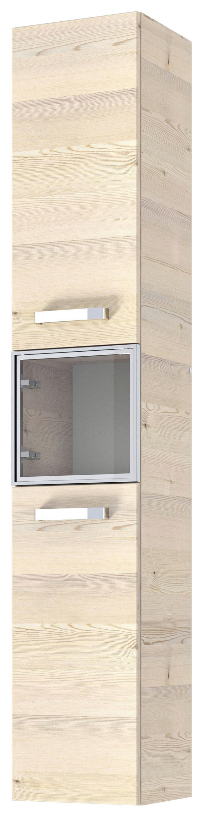 HOCHSCHRANK 30/172/30,9 cm  - Chromfarben/Eichefarben, KONVENTIONELL, Glas/Holzwerkstoff (30/172/30,9cm) - Sadena