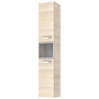 HOCHSCHRANK 30/172/30,9 cm  - Chromfarben/Eichefarben, KONVENTIONELL, Glas/Holzwerkstoff (30/172/30,9cm) - Sadena