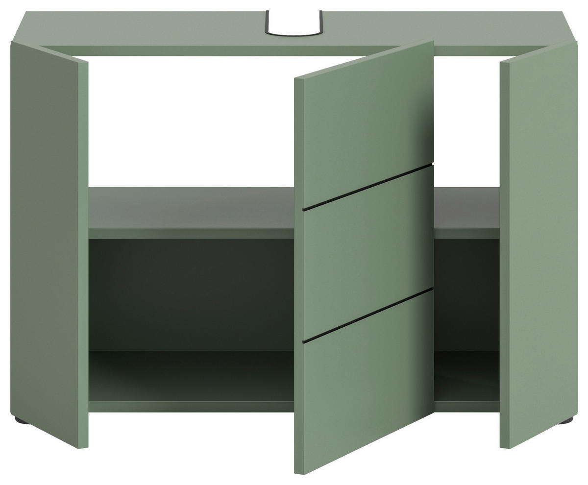 WASCHBECKENUNTERSCHRANK 82/56/34 cm  - Schwarz/Grün, MODERN, Holzwerkstoff/Kunststoff (82/56/34cm) - MID.YOU