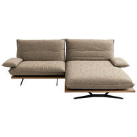 ECKSOFA  in Chenille, Flachgewebe Wildeiche, Beigebraun Rücken echt, Armteilverstellung, Relaxfunktion, Drehsitzfunktion  284/161 cm  - Wildeiche/Beigebraun, Design, Holz/Textil (284/161cm) - Koinor