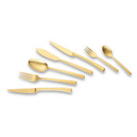 BESTECKSET 42-teilig Edelstahl  - Goldfarben, Trend, Metall - Echtwerk