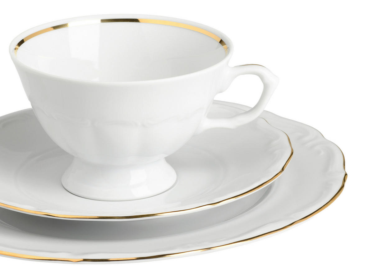 KAFFESERVIS Maria Theresia Gold 18 delar  - vit/guldfärgad, Basics, keramik (34/28,5/25,5cm) - Creatable