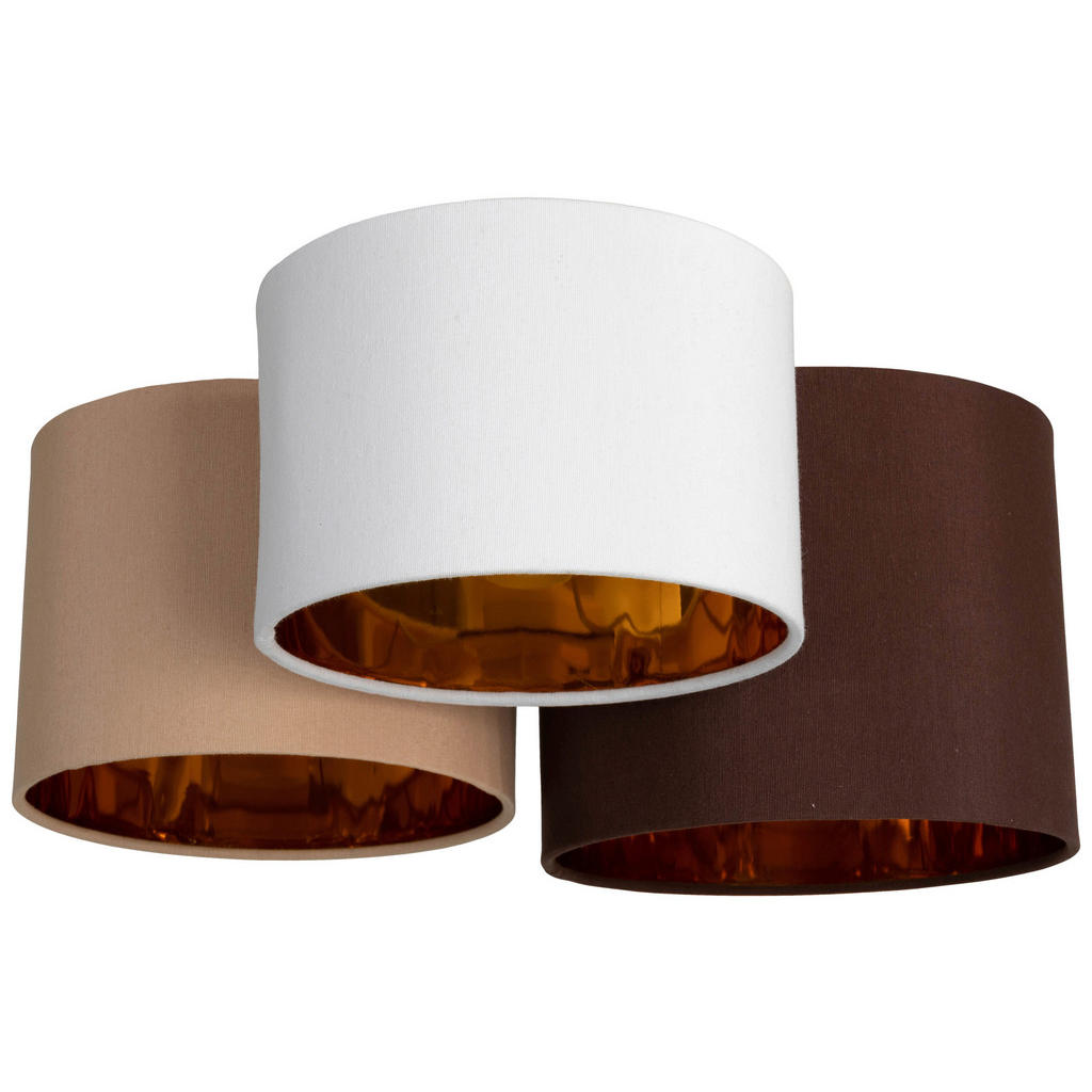 Thumbnail - Novel Deckenleuchte, Natur, Dunkelbraun, Hellbraun, Metall, Kunststoff, Textil, 24 cm, Lampen & Leuchten, Innenbeleuchtu...