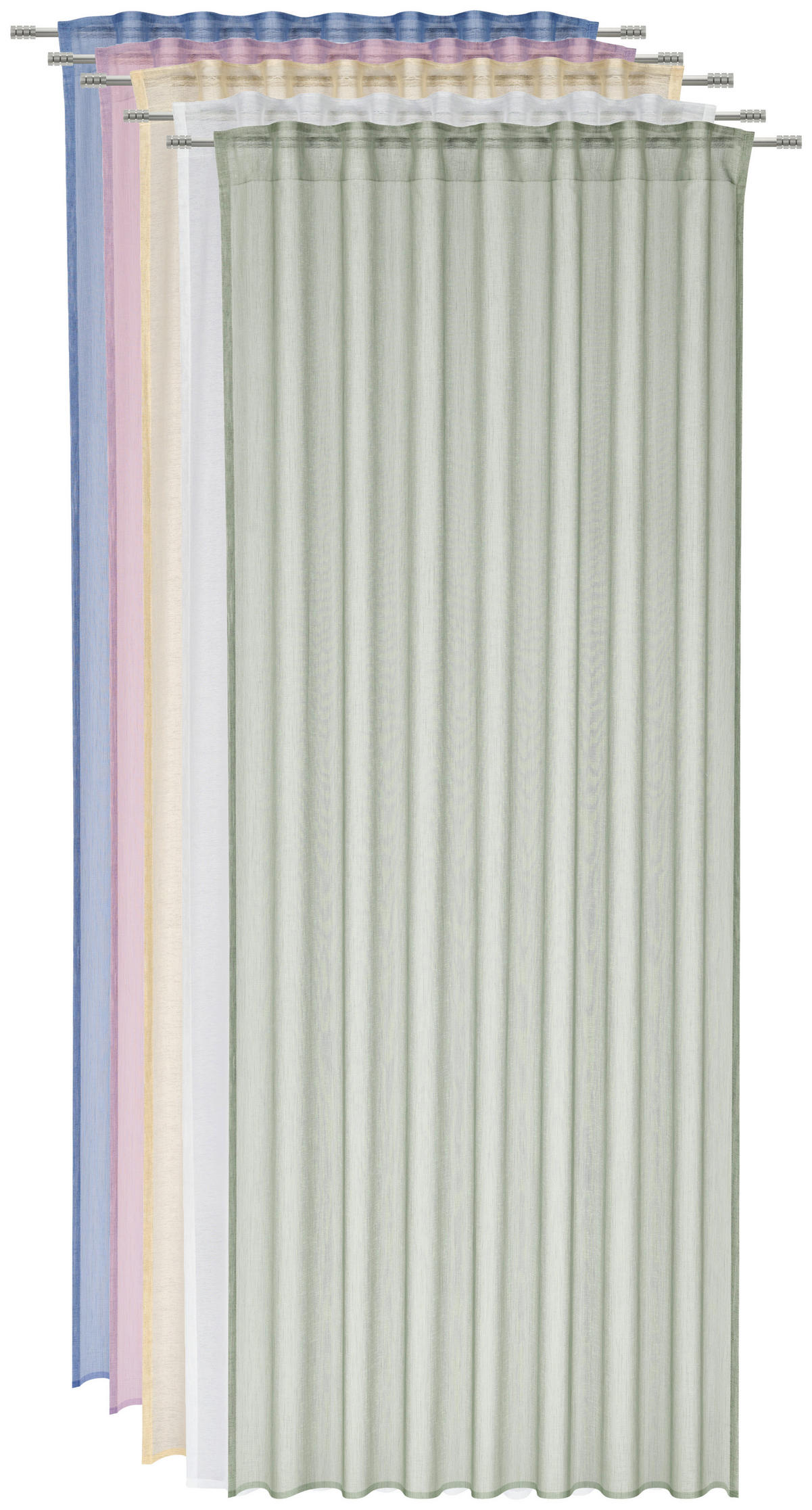 HOTOVÝ ZÁVES, priehľadné, 140/245 cm - ružová, Basics, textil (140/245cm) - Esposa