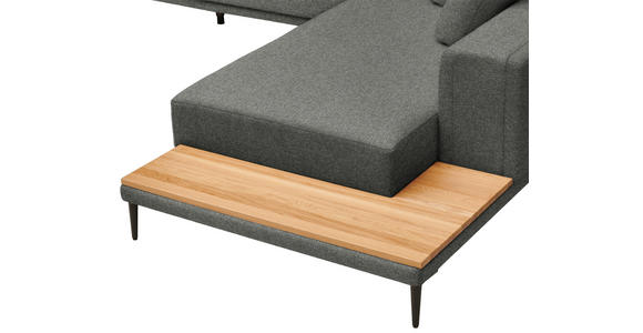 ECKSOFA  in Leinwand Graphitfarben  318/271 cm  - Schwarz/Graphitfarben, Design, Textil/Metall (318/271cm) - Belluti