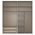 SCHWEBETÜRENSCHRANK 201/223/68 cm 2-türig Weiß  - Alufarben/Weiß, KONVENTIONELL, Glas/Holzwerkstoff (201/223/68cm) - Novel