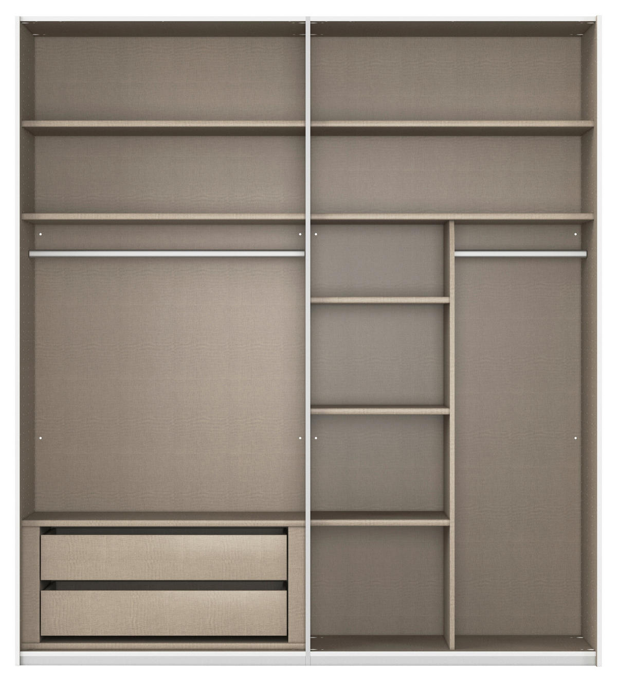 SCHWEBETÜRENSCHRANK in Grau  - Grau, Konventionell, Glas/Holzwerkstoff (201/223/68cm) - Novel